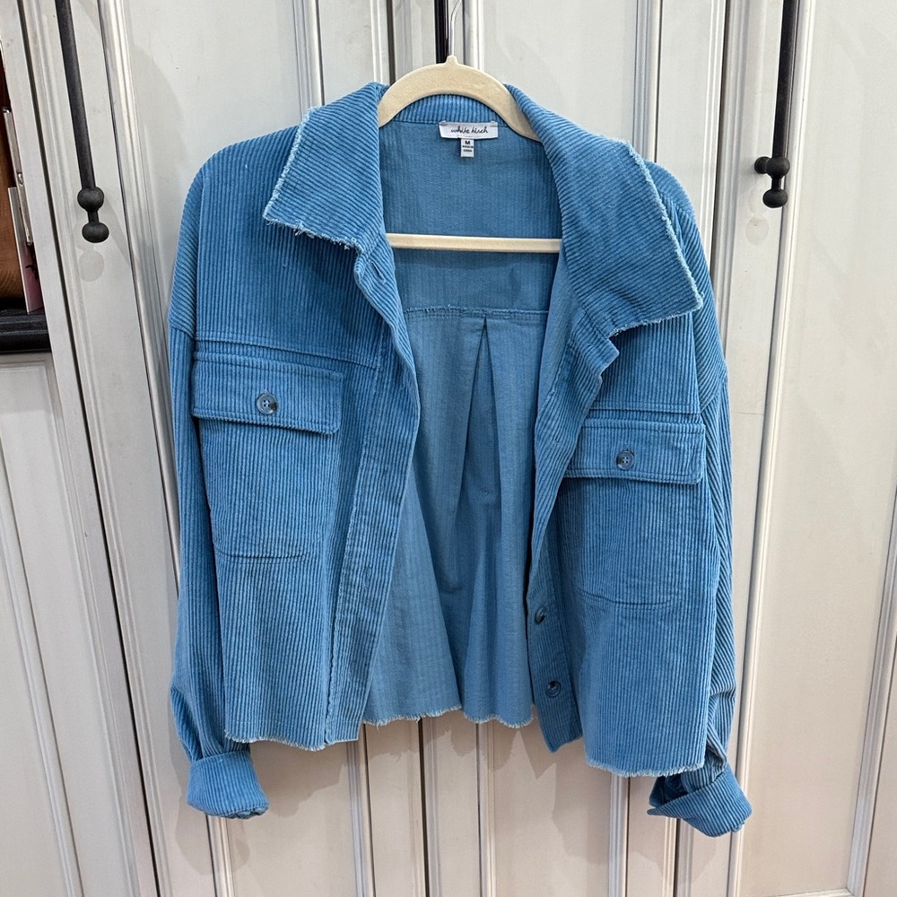 White birch cobalt blue Corduroy Utility Jacket Womens M